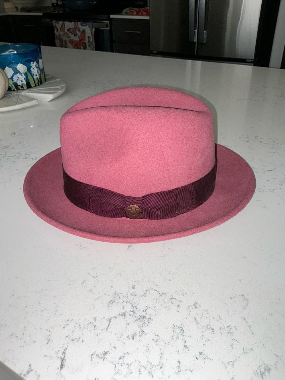 Goorin Bros. Pink Dean the Butcher Wool Fedora Hat / Size XL = 7 5/8